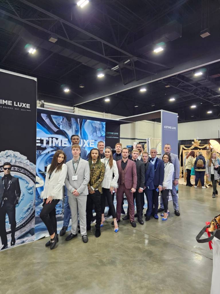 Icetime Luxe team with some of the models wearing Icetime Menswear Collection